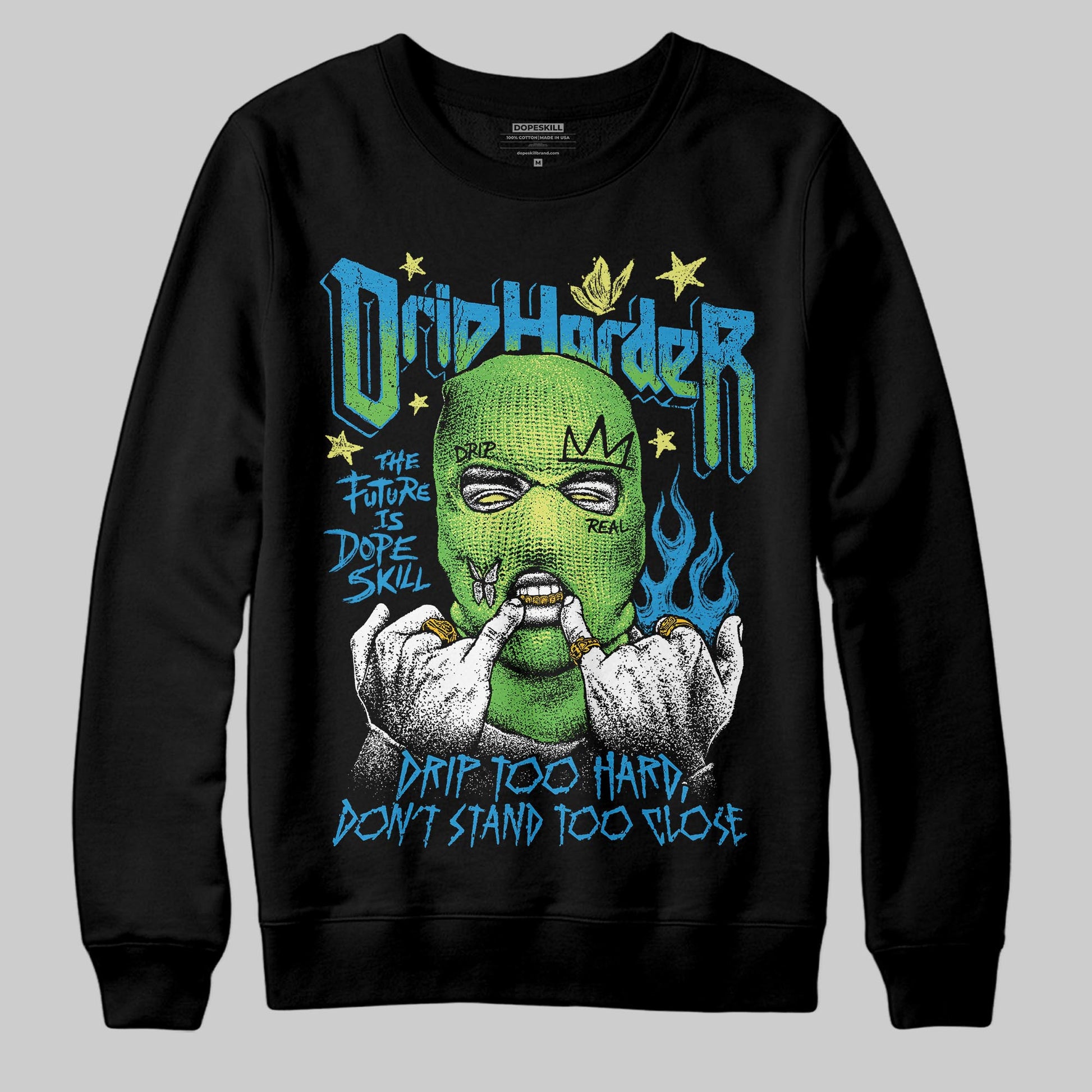 Royal Blue Sneakers DopeSkill Sweatshirt Drip Harder Graphic Streetwear - Black