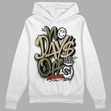 Olive Sneakers DopeSkill Hoodie Sweatshirt No Days Off Graphic Streetwear - WHite