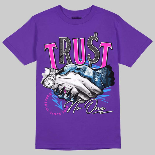 Dunk Low Championship Court Purple DopeSkill Purple T-shirt Trust No One Graphic Streetwear