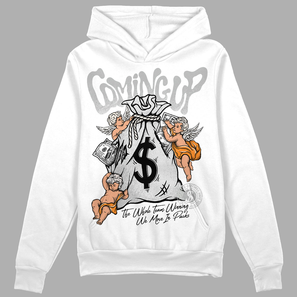 Dunk Low Cool Grey DopeSkill Hoodie Sweatshirt Money Bag Coming Up Graphic Streetwear - White