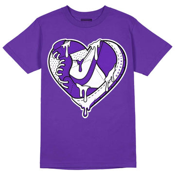 Dunk Low Championship Court Purple DopeSkill Purple T-shirt Heart Jordan Graphic Streetwear