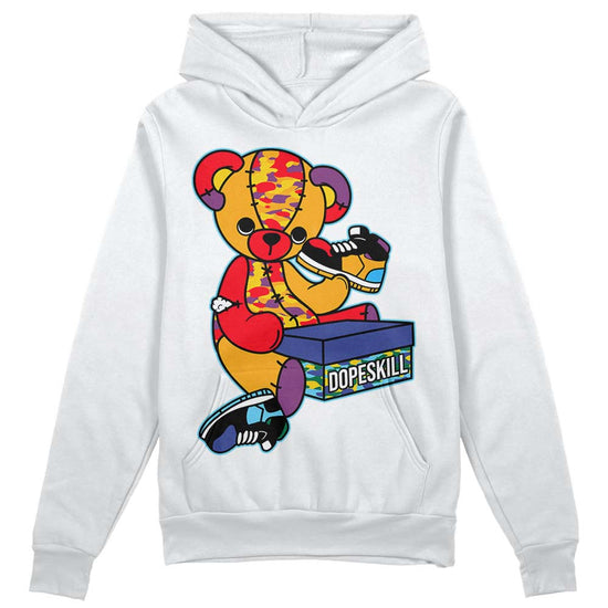 Jordan 1 Mid GS 'Six Championships DopeSkill Hoodie Sweatshirt Sneakerhead BEAR Graphic Streetwear - White