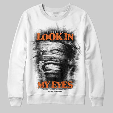 Orange, Black and White Sneakers DopeSkill Sweatshirt Look In My Eyes Graphic Streetwear - White