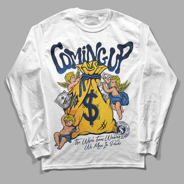 Dunk Low Vintage “Michigan” DopeSkill Long Sleeve T-Shirt Money Bag Coming Up Graphic Streetwear - White