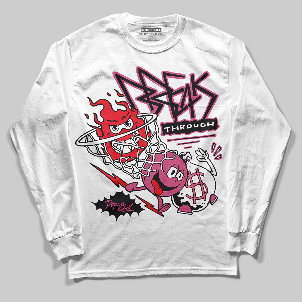 Diesel Pink S - Serendipity Pro-X1 Trainers DopeSkill Long Sleeve T-Shirt Break Through Graphic Streetwear - White