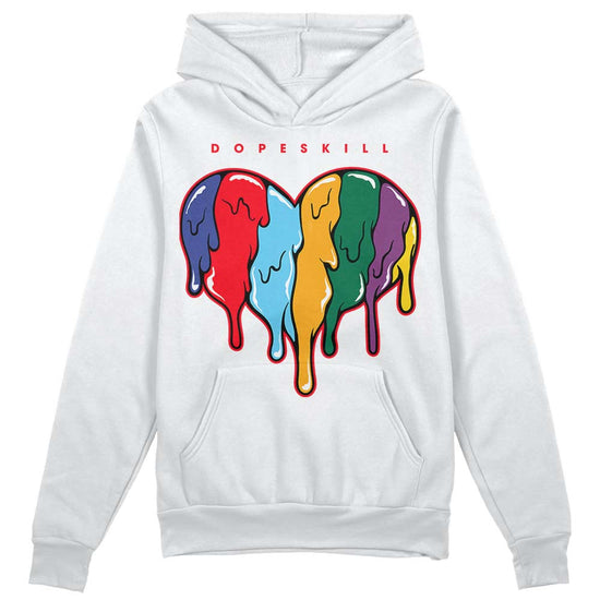 Jordan 1 Mid GS 'Six Championships DopeSkill Hoodie Sweatshirt Slime Drip Heart Graphic Streetwear - White