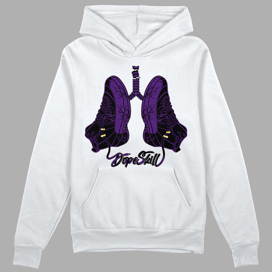 Jordan 12 "Field Purple" DopeSkill Hoodie Sweatshirt Breathe Graphic Streetwear - White
