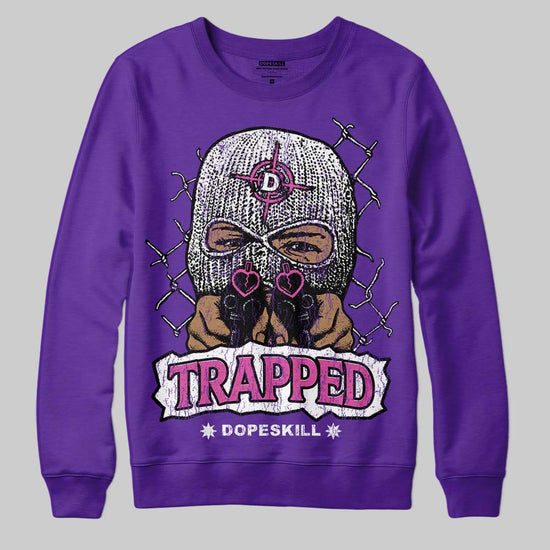 PURPLE Sneakers DopeSkill Sweatshirt New Trapped Graphic Streetwear - Purple