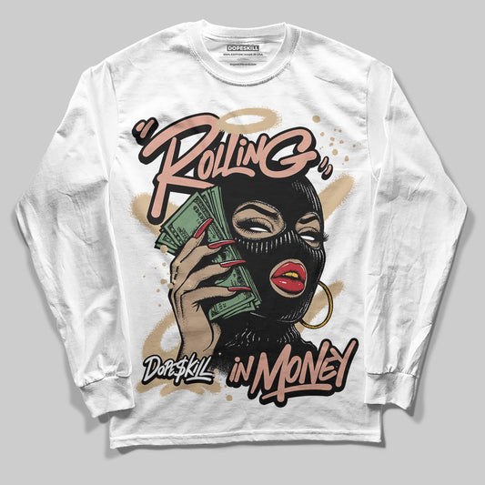 TAN Sneakers DopeSkill Long Sleeve T-Shirt Rolling in Money Graphic Streetwear - White