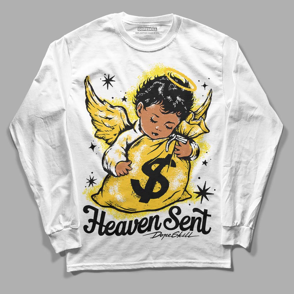 Jordan 4 Retro “Vivid Sulfur” DopeSkill Long Sleeve T-Shirt Heaven Sent Graphic Streetwear - White 