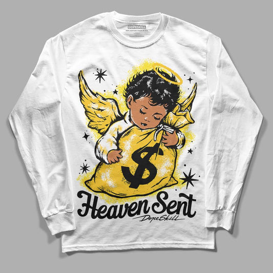 Jordan 4 Retro “Vivid Sulfur” DopeSkill Long Sleeve T-Shirt Heaven Sent Graphic Streetwear - White 