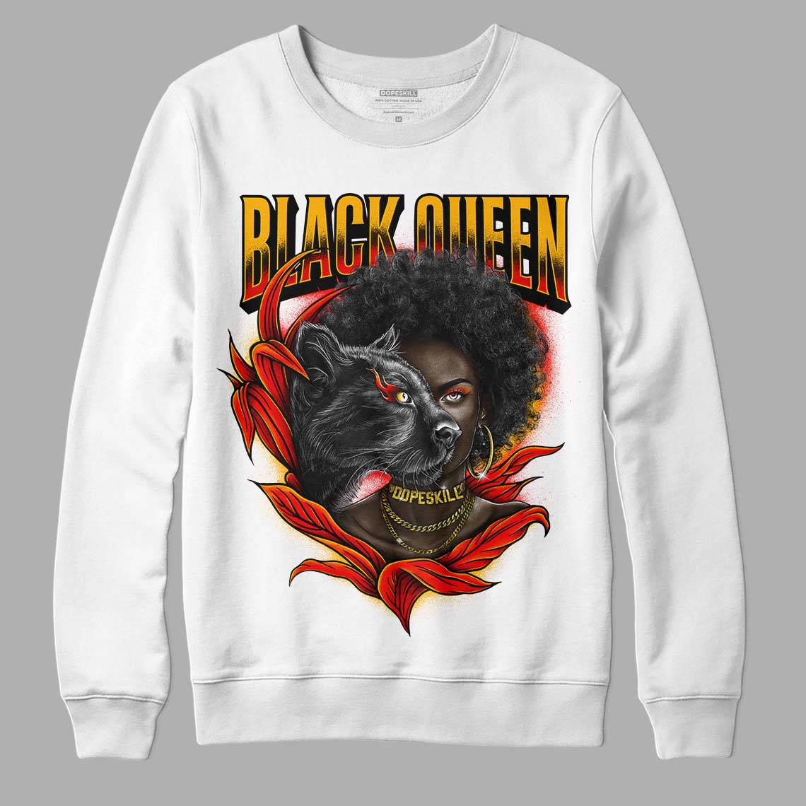 Red Sneakers DopeSkill Sweatshirt New Black Queen Graphic Streetwear - White