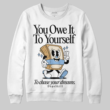 Nike Air Diamond Turf Must Be the Money DopeSkill Sweatshirt Owe It To Yourself Graphic Streetwear - White