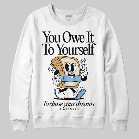 Nike Air Diamond Turf Must Be the Money DopeSkill Sweatshirt Owe It To Yourself Graphic Streetwear - White