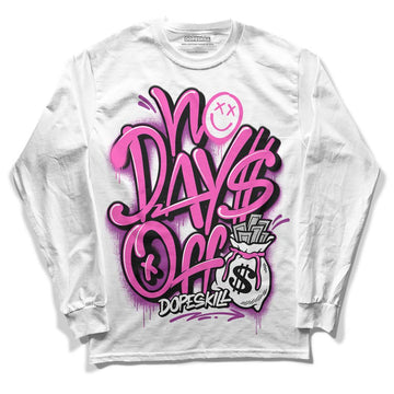 Jordan 4 GS “Hyper Violet” DopeSkill Long Sleeve T-Shirt No Days Off Graphic Streetwear - White