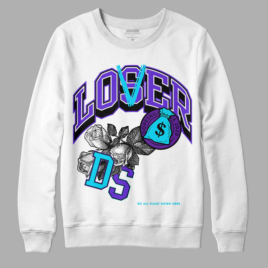 Jordan 6 "Aqua" DopeSkill Sweatshirt Loser Lover Graphic Streetwear - White 