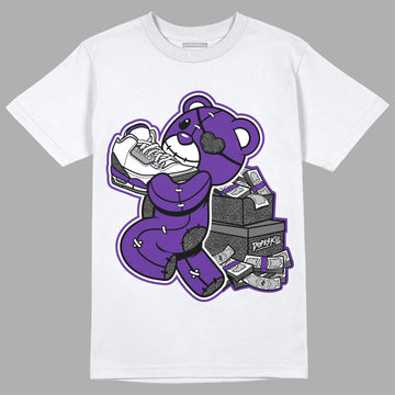 Jordan 3 Retro Dark Iris DopeSkill T-Shirt Bear Steals Sneaker Graphic Streetwear - White