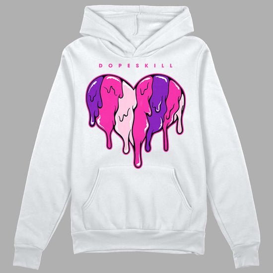 Pink Sneakers DopeSkill Hoodie Sweatshirt Slime Drip Heart Graphic Streetwear - White 