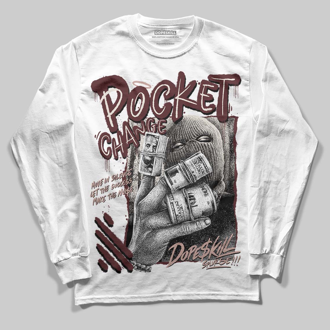 Jordan 11 “China” DopeSkill Long Sleeve T-Shirt Pocket Change Graphic Streetwear - White