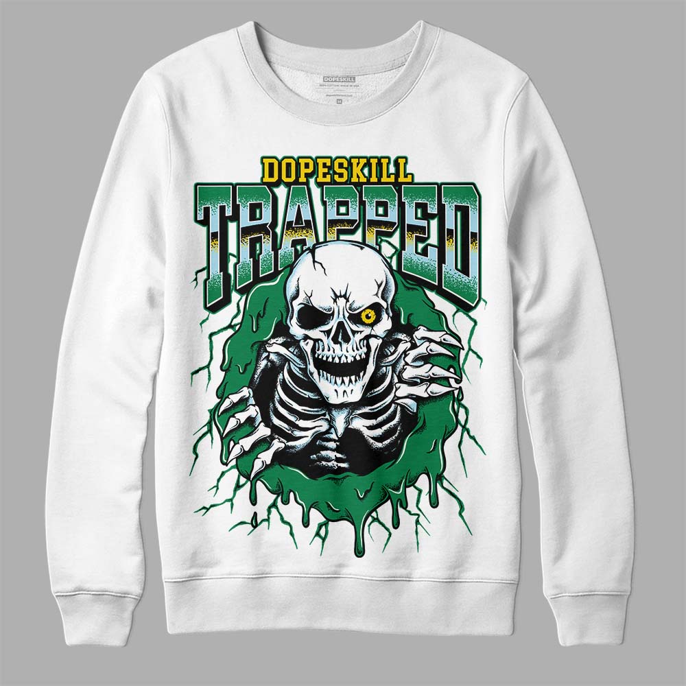 Jordan 5 “Lucky Green” DopeSkill Sweatshirt Trapped Halloween Graphic Streetwear - White