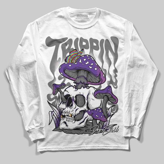 Jordan 3 Retro Dark Iris DopeSkill Long Sleeve T-Shirt Trippin Graphic Streetwear - White