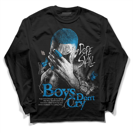 Jordan 4 Retro Military Blue DopeSkill Long Sleeve T-Shirt Boys Don't Cry Graphic Streetwear - Black