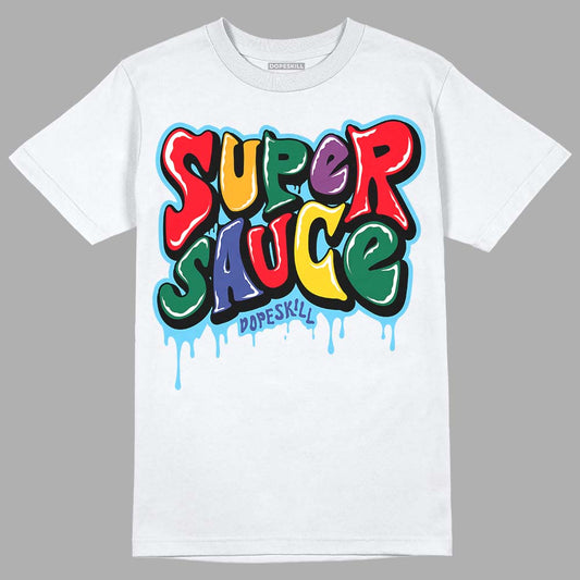 Jordan 1 Mid GS 'Six Championships' DopeSkill T-Shirt Super Sauce Graphic Streetwear - White