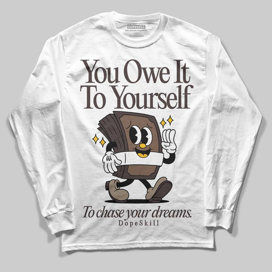 SoleFly x Air Jordan 12 Retro SP 'Cafecito/Baroque Brown' DopeSkill Long Sleeve T-Shirt Owe It To Yourself Graphic Streetwear - White