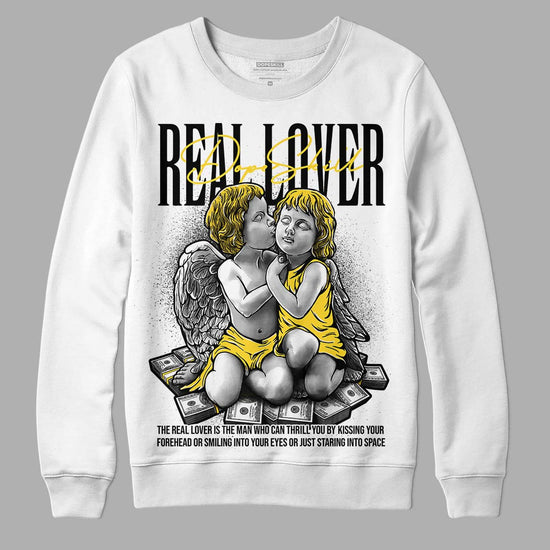 Jordan 4 Tour Yellow Thunder DopeSkill Sweatshirt Real Lover Graphic Streetwear - White