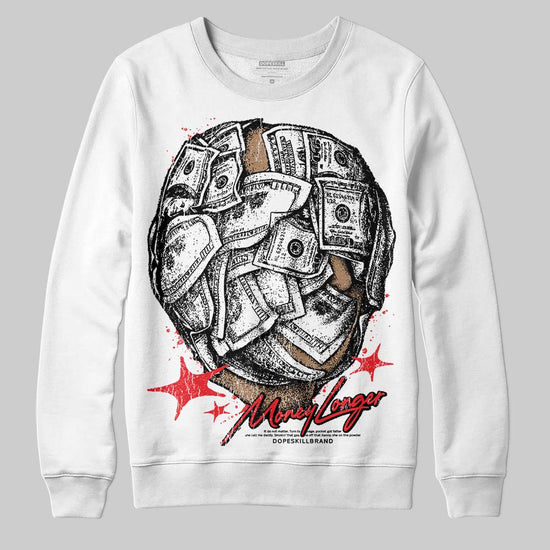 Red Sneakers DopeSkill Sweatshirt Money Longer Graphic Streetwear - White