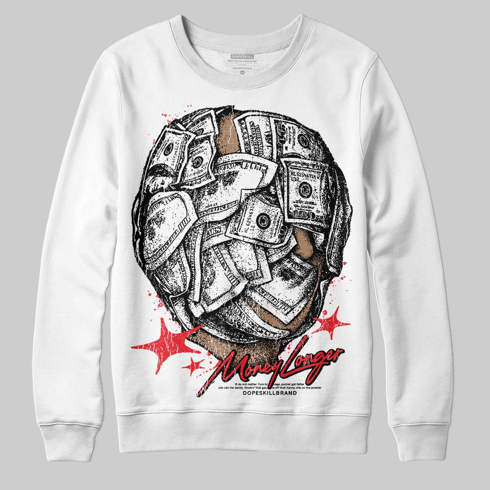 Red Sneakers DopeSkill Sweatshirt Money Longer Graphic Streetwear - White