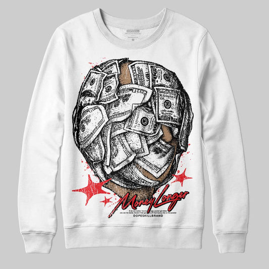 Red Sneakers DopeSkill Sweatshirt Money Longer Graphic Streetwear - White