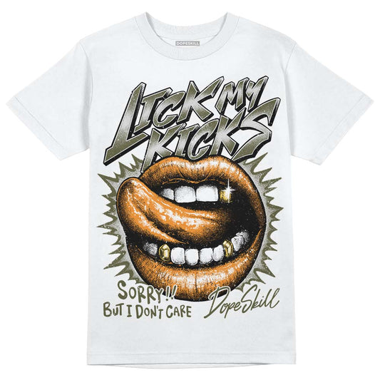 Jordan 5 "Olive" DopeSkill T-Shirt Lick My Kicks Graphic Streetwear - White
