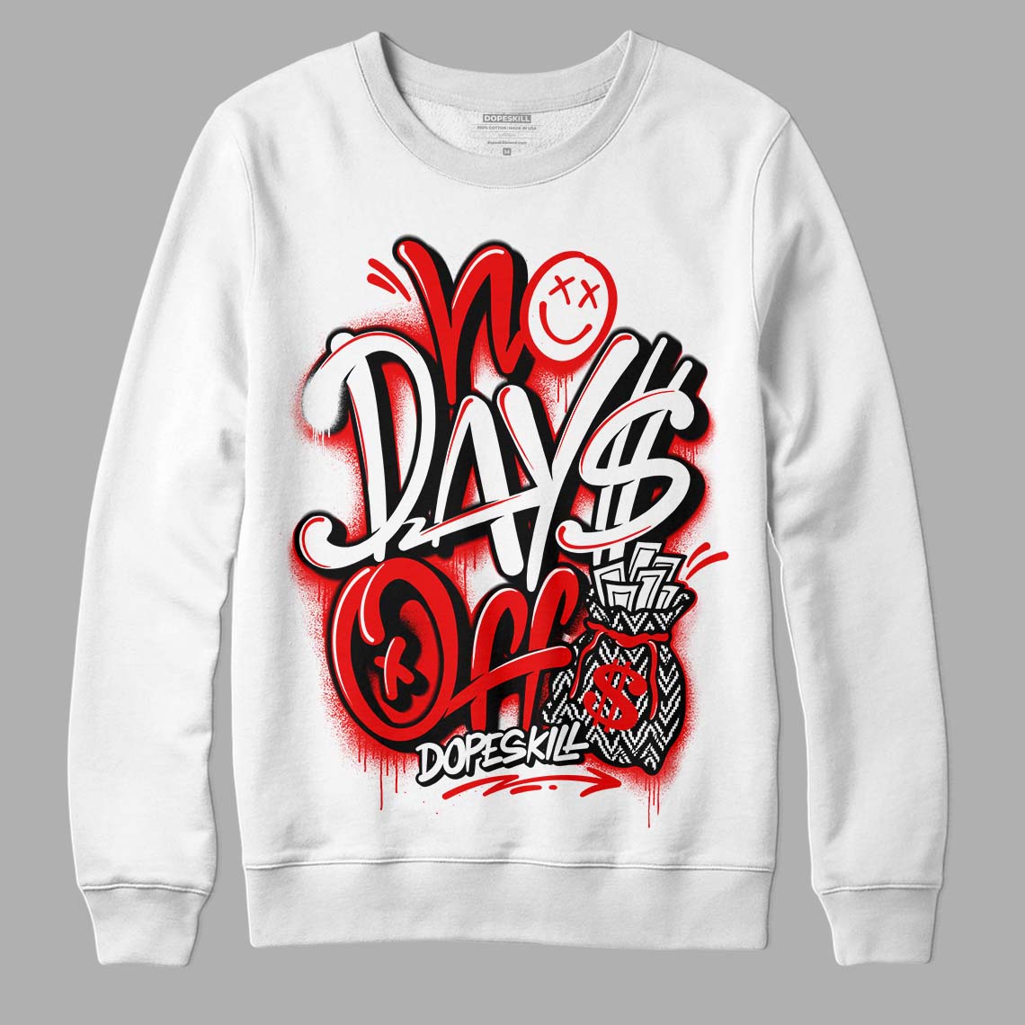 Jordan 12 “Cherry” DopeSkill Sweatshirt No Days Off Graphic Streetwear - White 