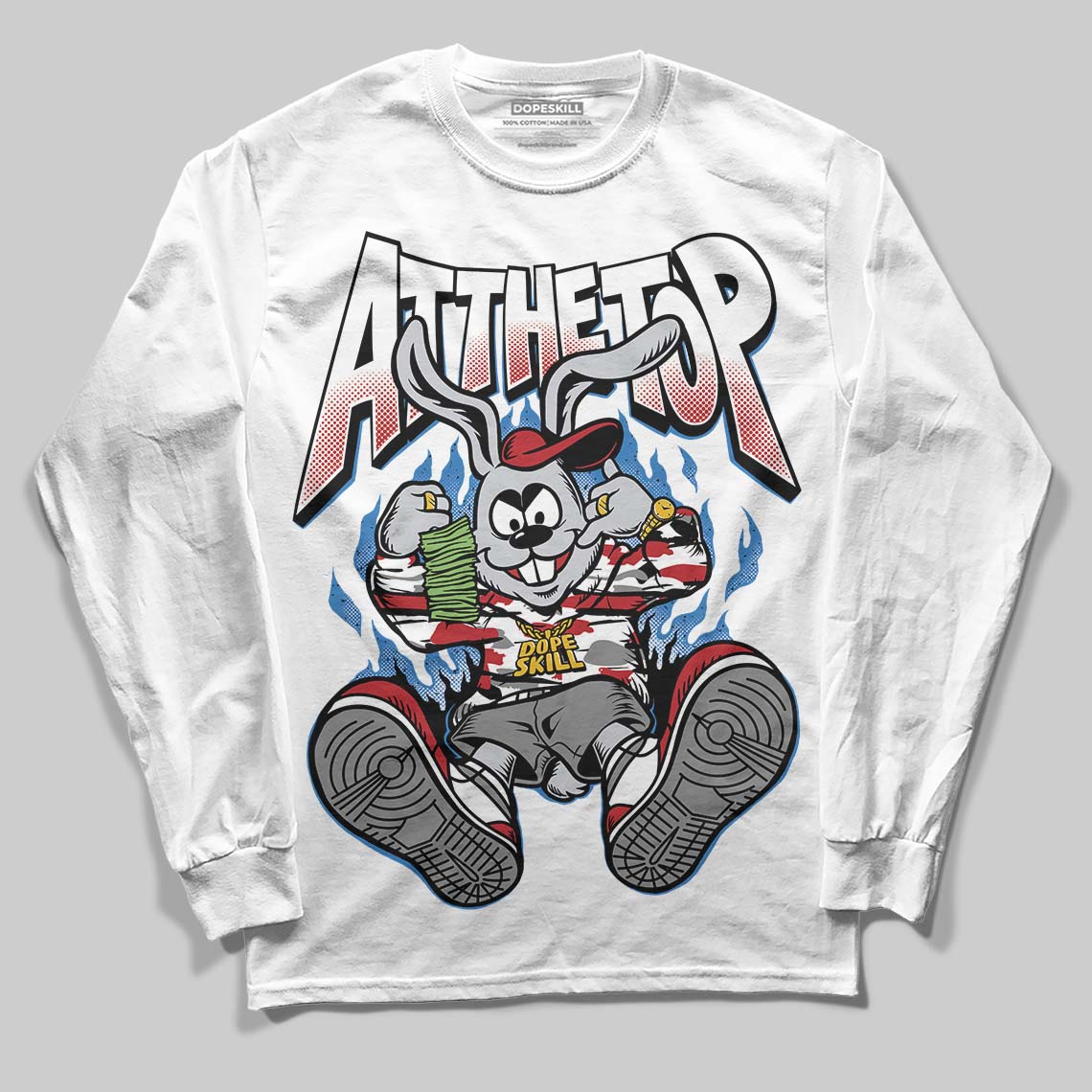 Jordan 8 Retro Bugs Bunny (2025) DopeSkill Long Sleeve T-Shirt At The Top Graphic Streetwear - WHite 