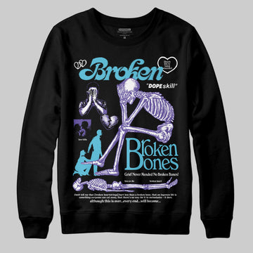 Jordan 8 Retro 'Aqua' 2025 DopeSkill Sweatshirt Broken Bones Graphic Streetwear - Black
