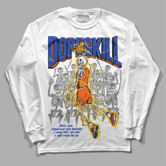 Dunk Low Futura Orange Blaze DopeSkill Long Sleeve T-Shirt Thunder Dunk Graphic Streetwear - White