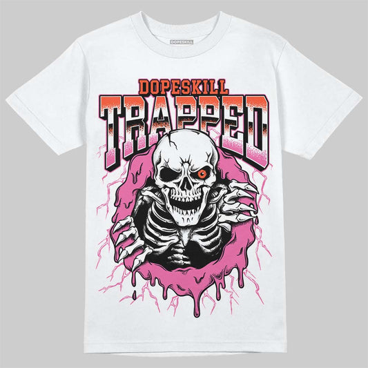 Jordan 5 GS Pinksicle DopeSkill T-Shirt Trapped Halloween Graphic - White