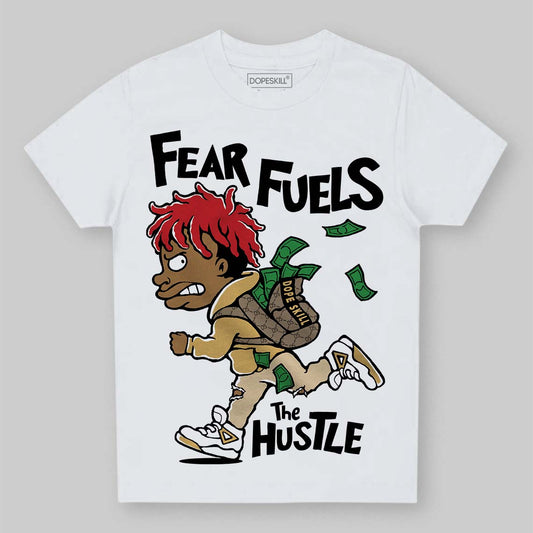 Jordan 4 Retro “Pizza” DopeSkill Toddler Kids T-shirt Fear Fuels The Hustle Graphic Streetwear - White