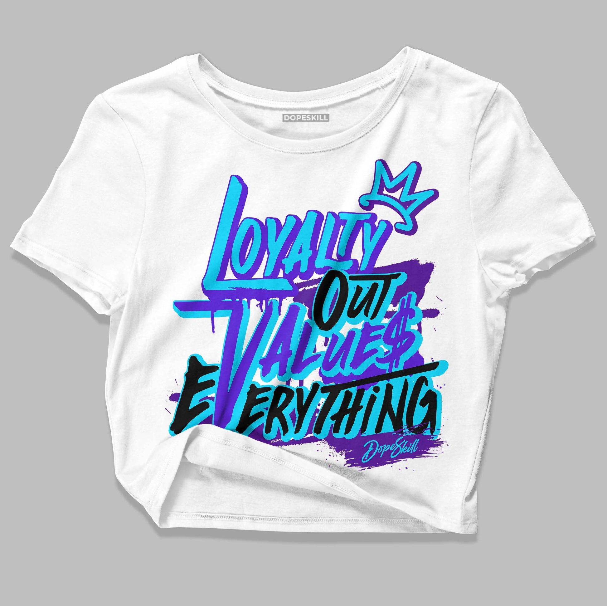 Jordan 6 "Aqua" DopeSkill Women's Crop Top LOVE Graphic Streetwear - White 