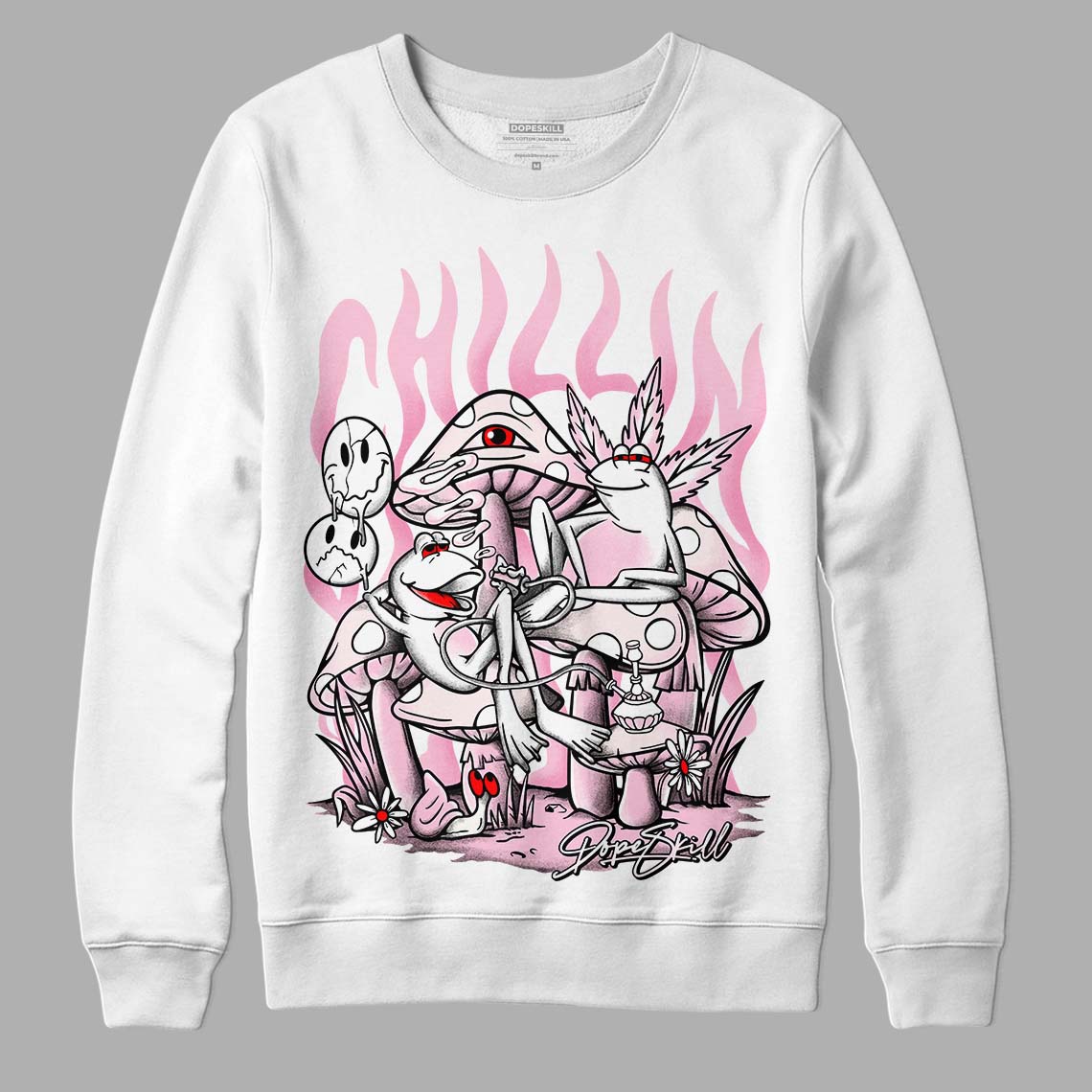 Dunk Low LX Pink Foam DopeSkill Sweatshirt Chillin Graphic Streetwear - White