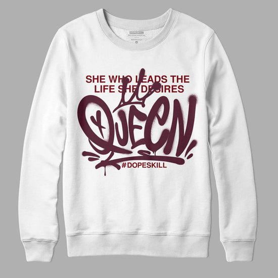 Jordan 5 Retro Burgundy (2023) DopeSkill Sweatshirt Queen Graphic Streetwear - White