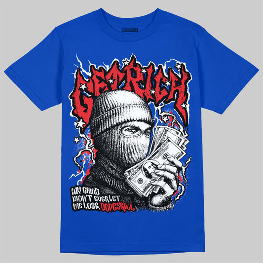 Jordan 12 “Blueberry” DopeSkill Royal T-shirt New Get Rich Graphic Streetwear