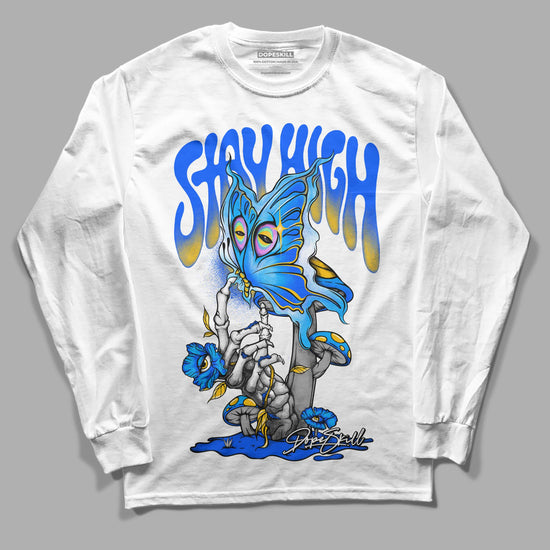 Royal Blue Sneakers DopeSkill Long Sleeve T-Shirt Stay High Graphic Streetwear - White