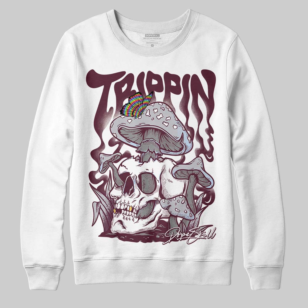 Jordan 5 Retro Burgundy (2023) DopeSkill Sweatshirt Trippin Graphic Streetwear - White