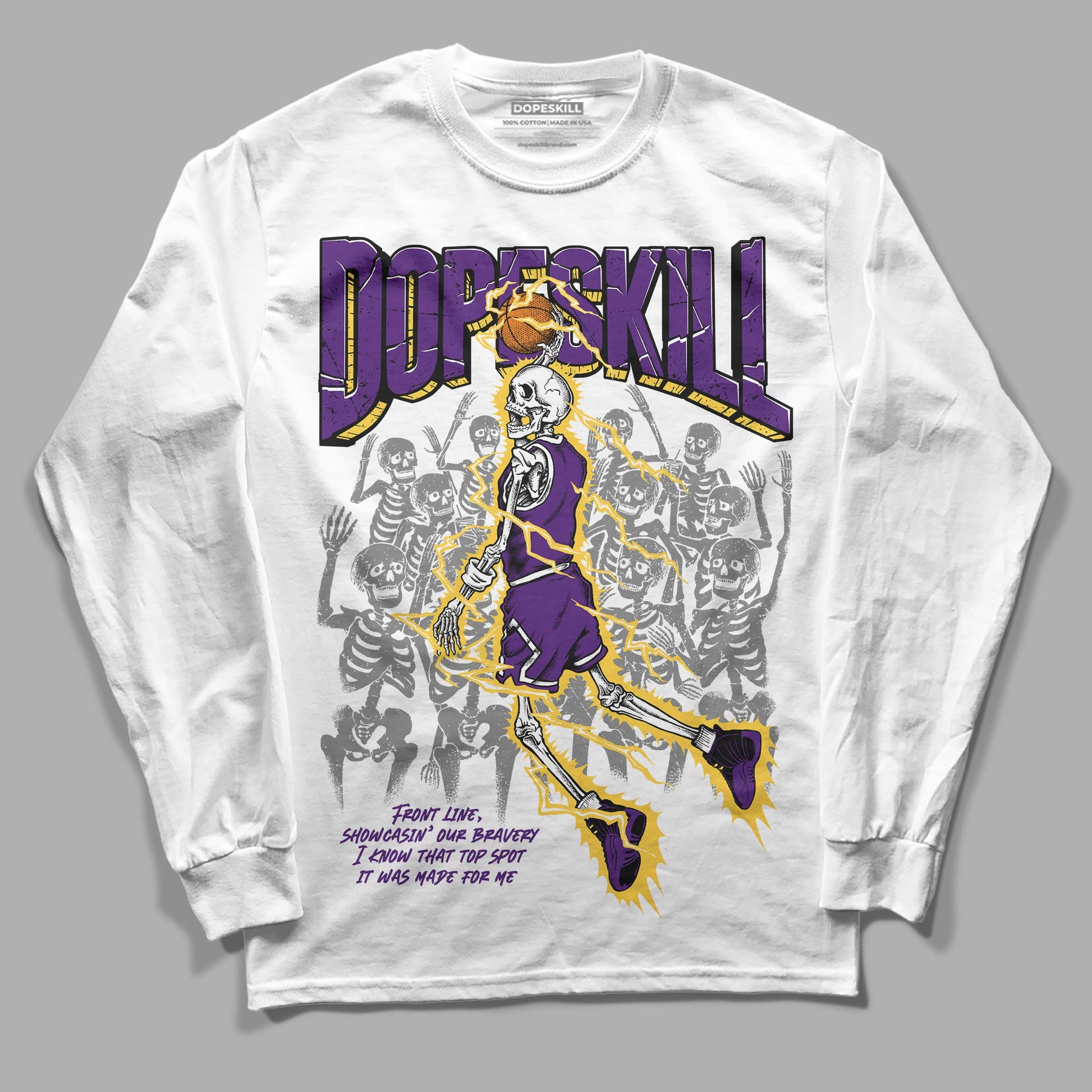 Jordan 12 “Field Purple” DopeSkill Long Sleeve T-Shirt Thunder Dunk Graphic Streetwear - White 