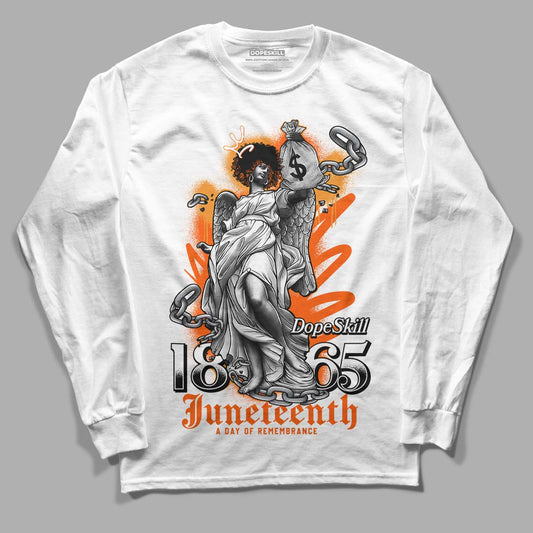 Jordan 12 Retro Brilliant Orange DopeSkill Long Sleeve T-Shirt Juneteenth Graphic Streetwear - White