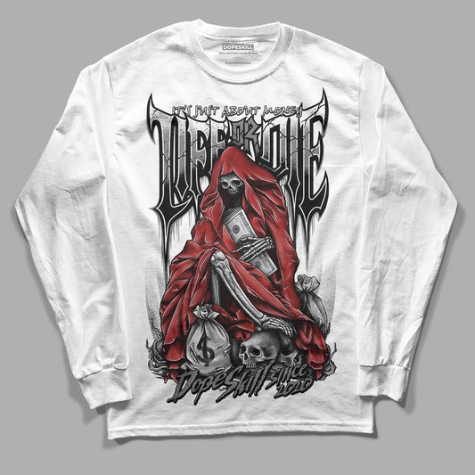 Jordan 1 High OG “Black/White” DopeSkill Long Sleeve T-Shirt Life or Die Graphic Streetwear - White 