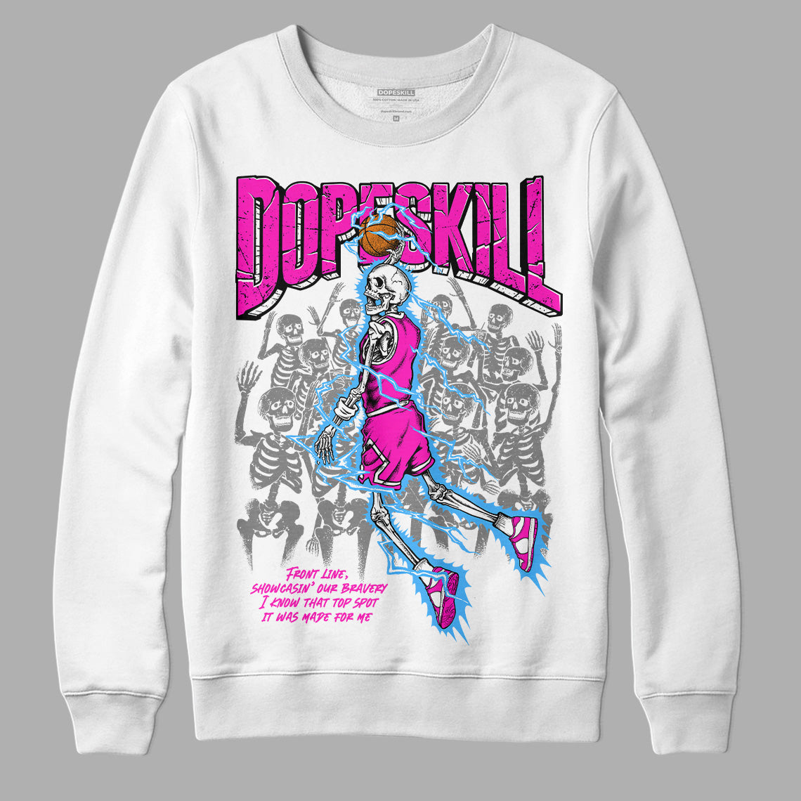 Dunk Low GS “Active Fuchsia” DopeSkill Sweatshirt Thunder Dunk Graphic Streetwear - White 