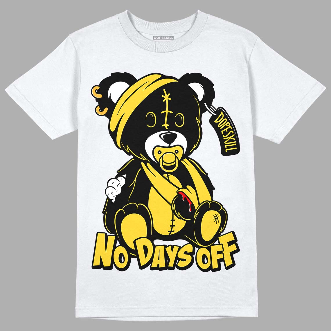 Jordan 4 Tour Yellow Thunder DopeSkill T-Shirt Hurt Bear Graphic Streetwear - WHite